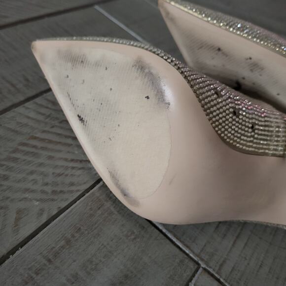 Steve Madden Pumps Womens 8 Altisha Gold Tone Heel Bling Sparkle - Picture 9 of 10